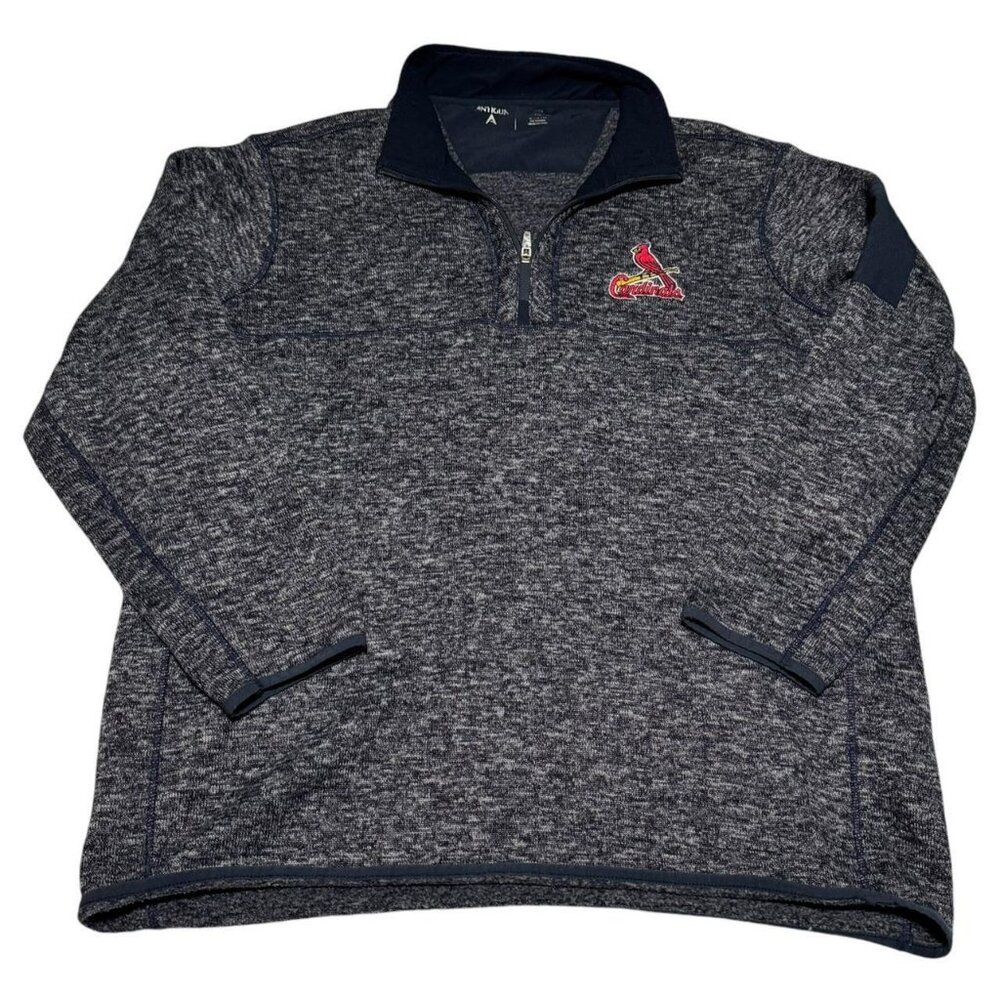 Antigua St.‎ Louis Cardinals Pullover 1/4 Zip Fleece Pullover Adult 3XL